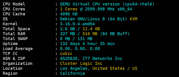 洛杉矶QNET服务器配置